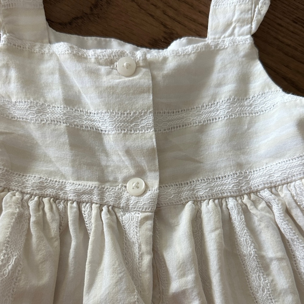 Edgehill Collection Cream Ruffle Strap Dress - Picture 5 of 6